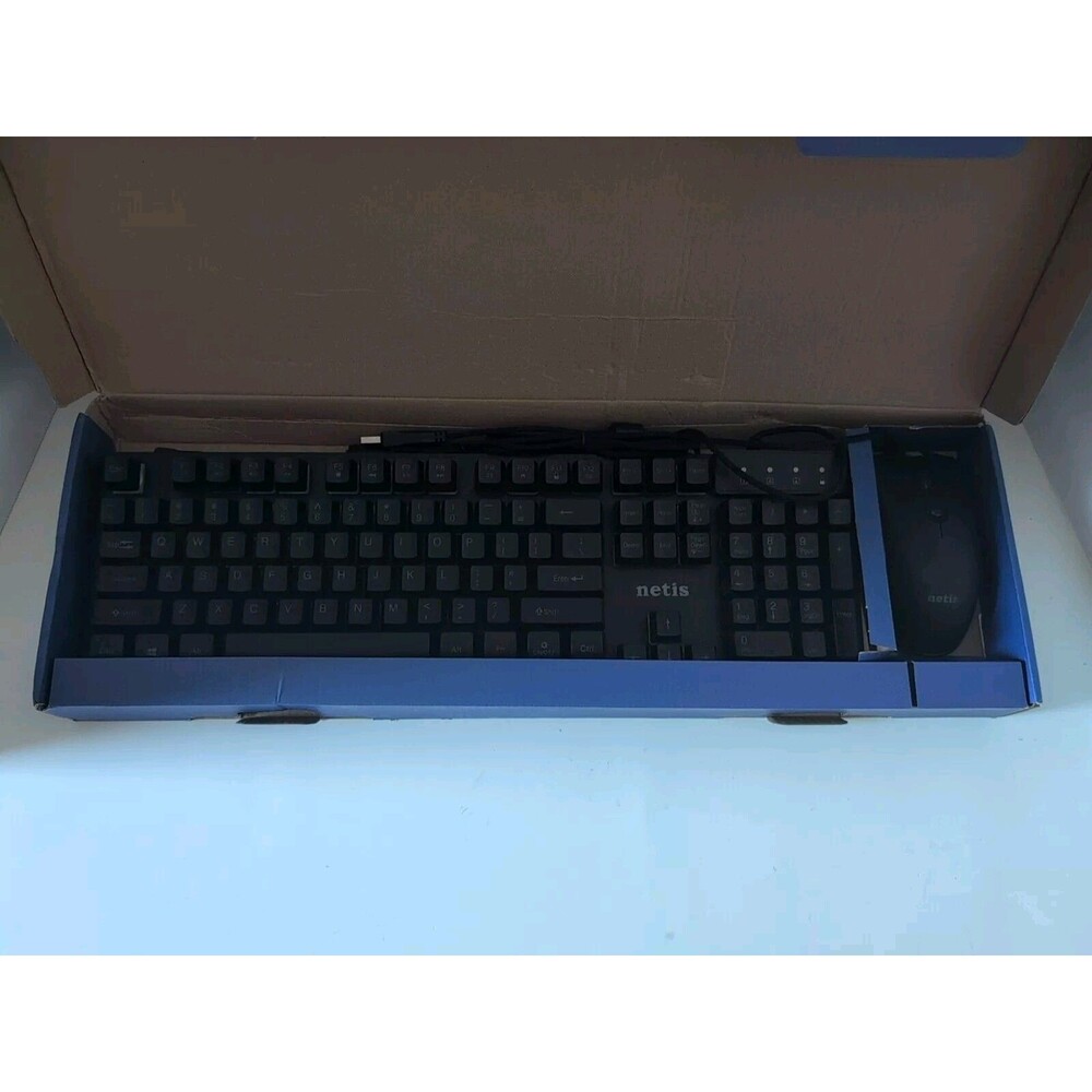 NETIS KM7101 Tri-Color LED USB Wired Gaming Keyboard & Mouse, for PC & Laptop